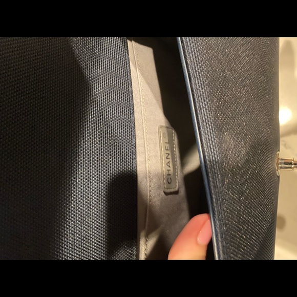 Authentic Chanel Fluo boy flap bag in blue canvas - Picture 7 of 8